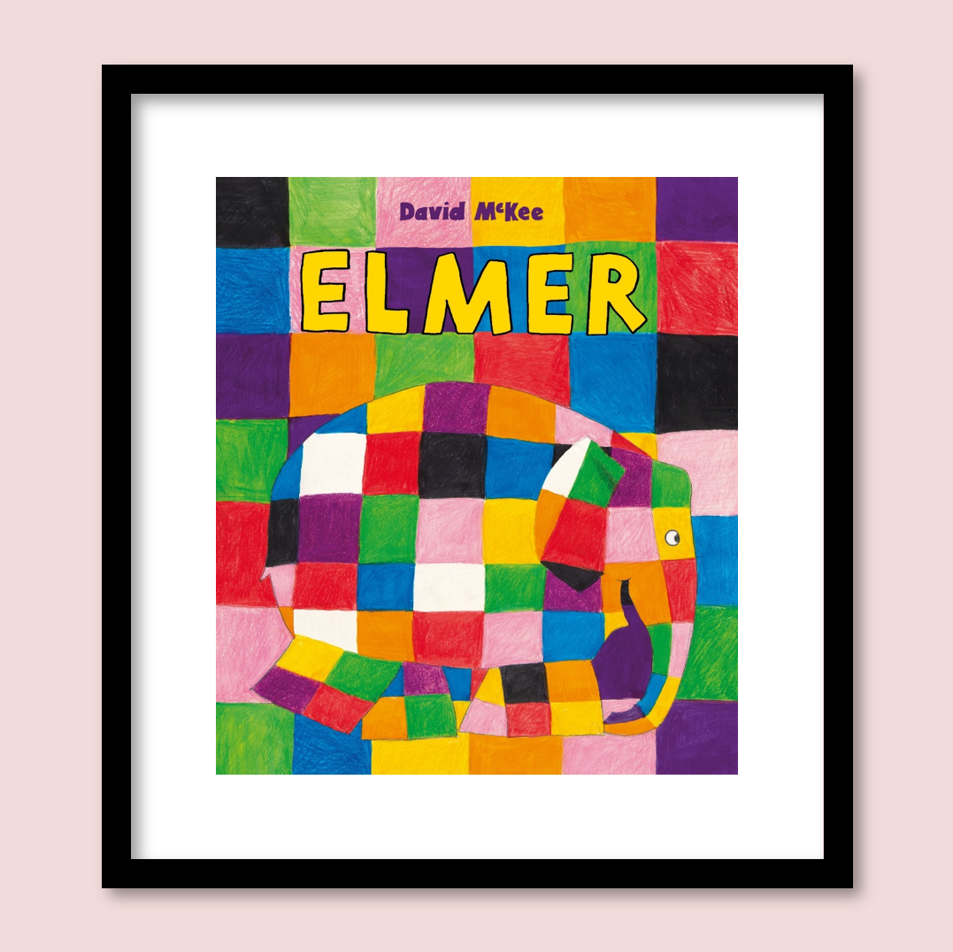 Elmer the Patchwork Elephant framed art print