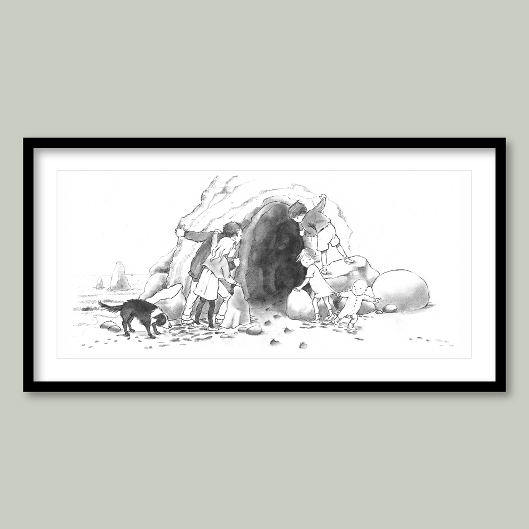 A narrow gloomy cave