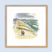 Load image into Gallery viewer, Tim and Ginger walking along the beach
