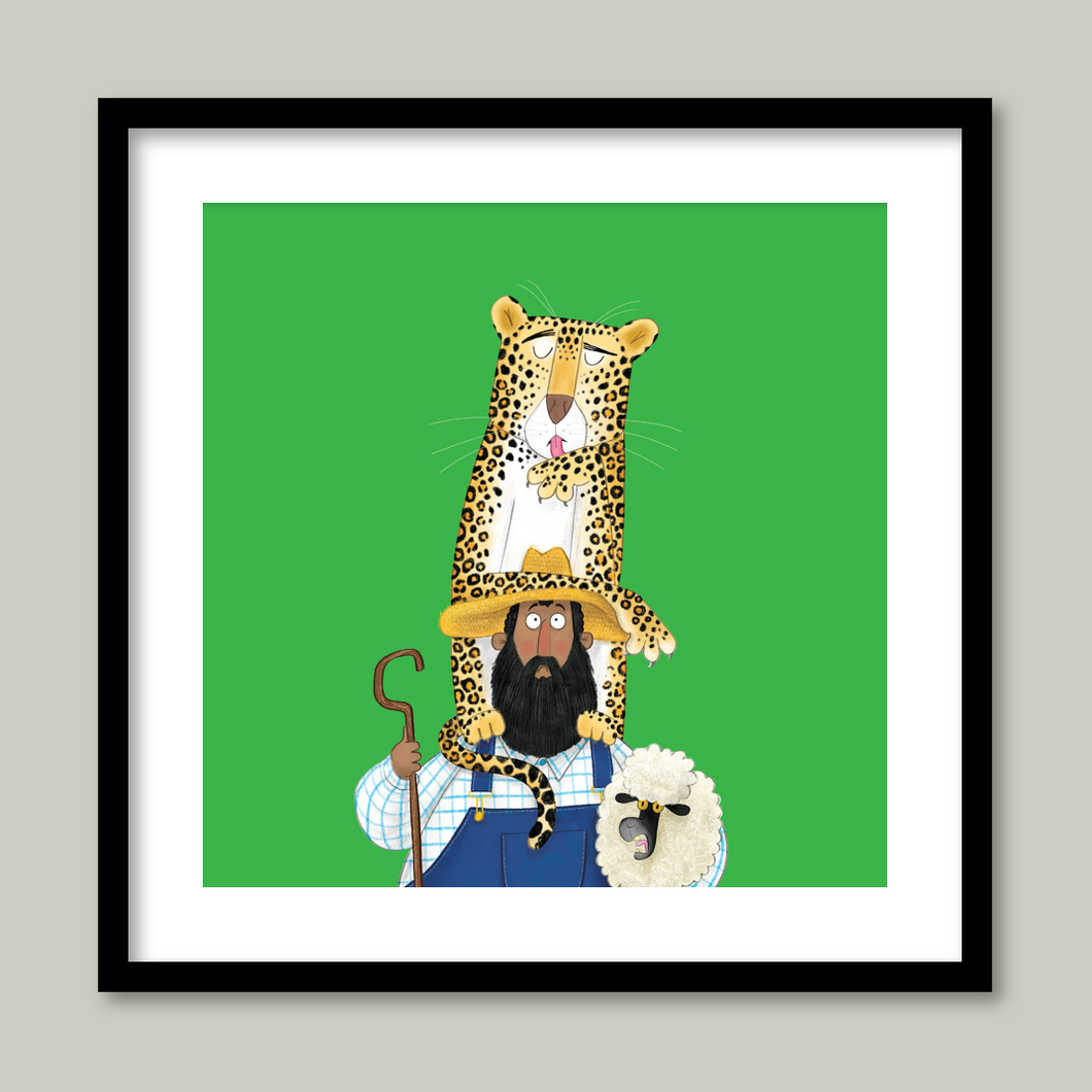 Leopards sit on shepherds