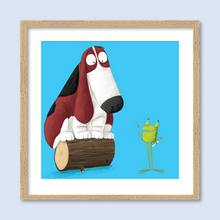 Load image into Gallery viewer, Dogs sit on logs
