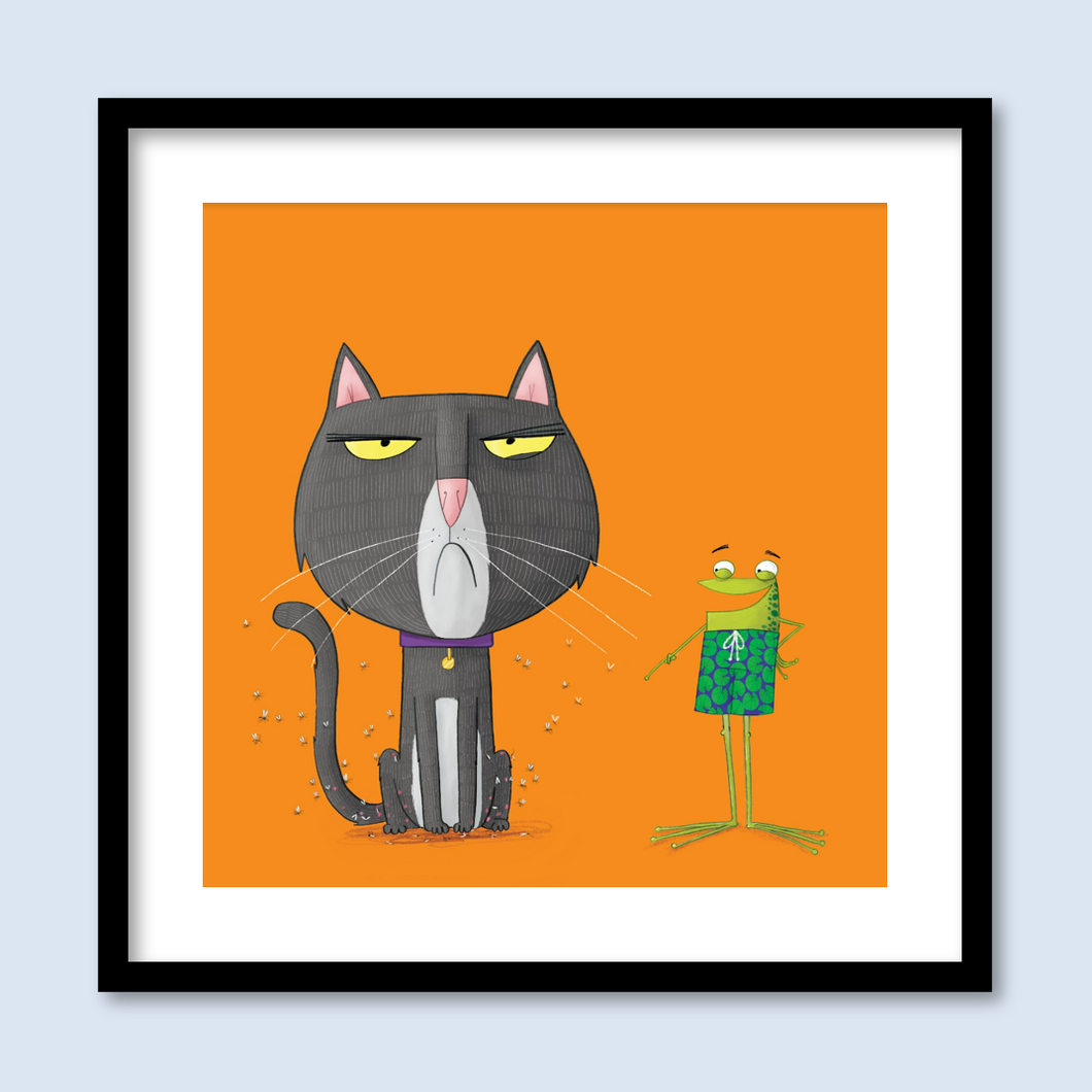 Cats sit on gnats