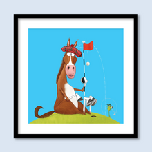 Load image into Gallery viewer, Horses sit on golf courses

